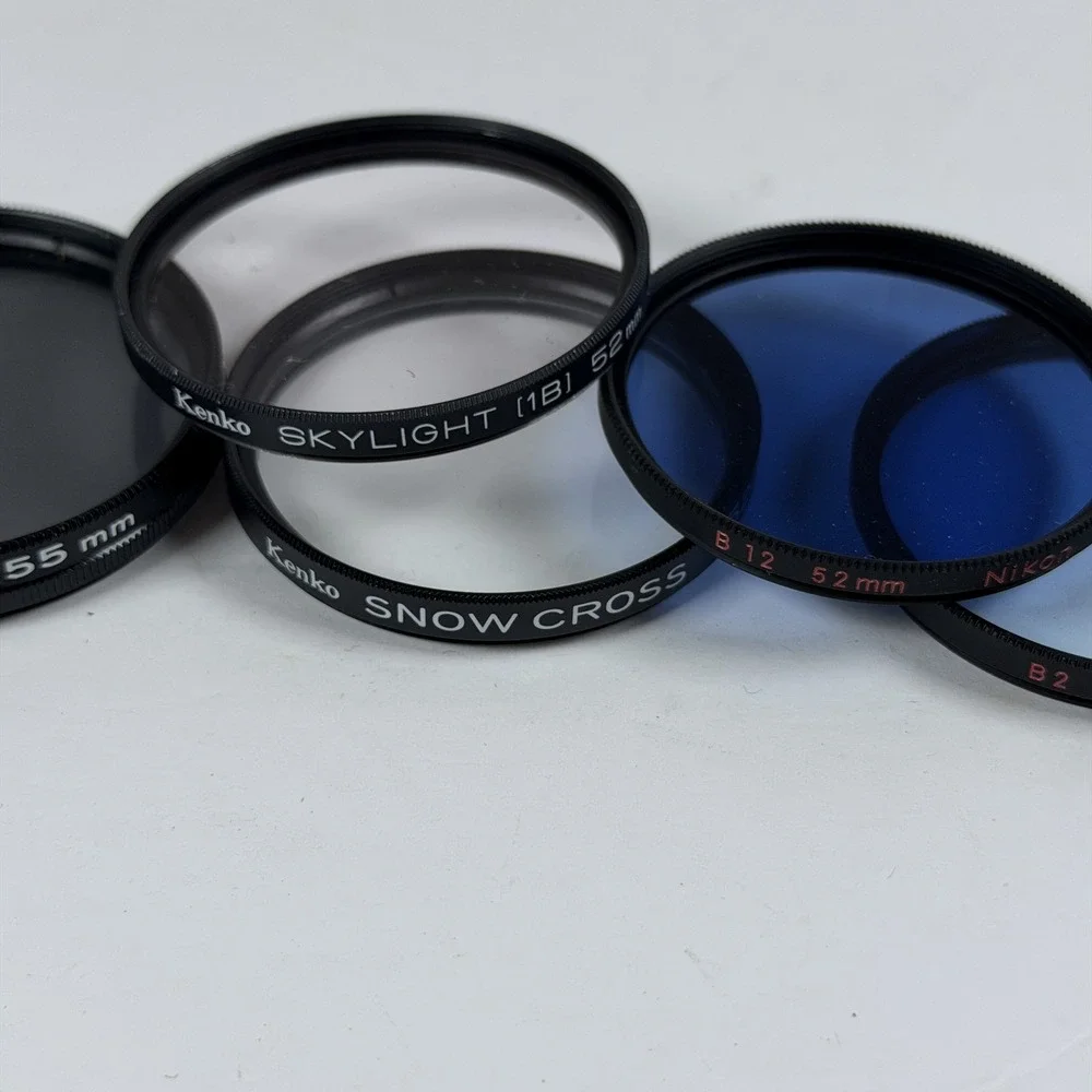 Lot‎ of 4 Vintage Camera Lens Filters Kenko Nikon 52mm 55mm Japan Optics